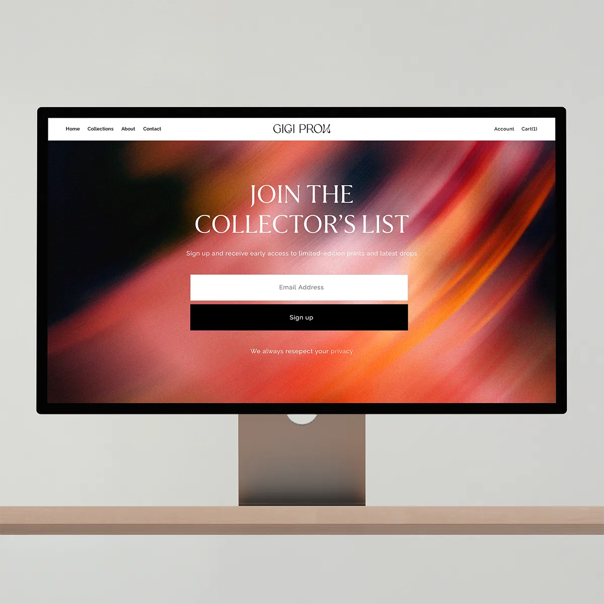 Website design for Gigi Prow abstract fine art photography and artwork prints